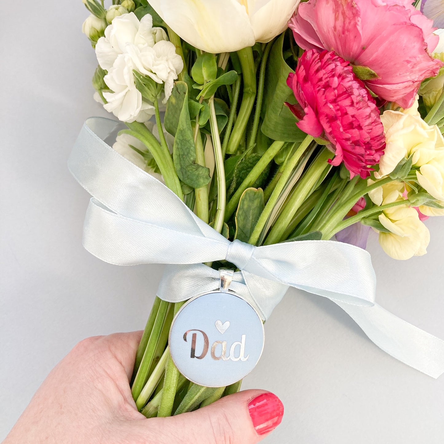 Bridal Bouquet Memory Charm - Soft Blue