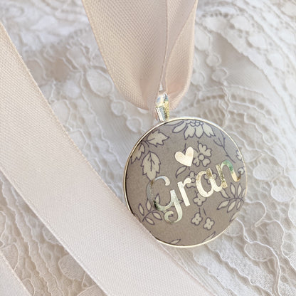 Bridal Bouquet Memory Charm - Grey Floral