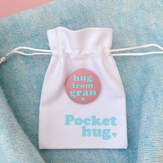 Hug from Gran Pin - Rose Blush & Turquoise with pouch