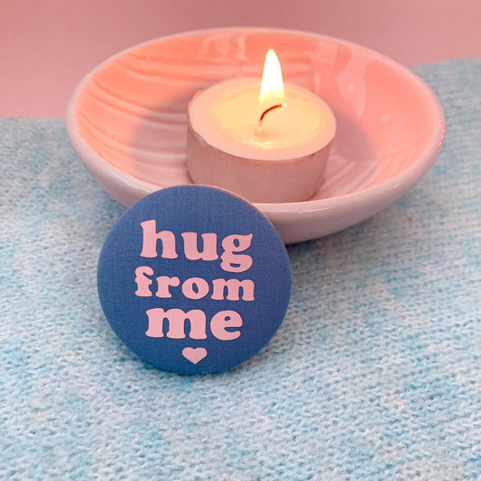 Hug from Me Pin - Airforce Blue & Pink with pouch