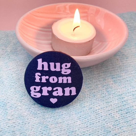 Hug from Gran Pin - Navy & Lilac with pouch