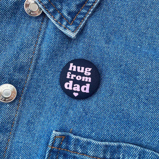 Hug from Dad Pin - Navy & Lilac with pouch