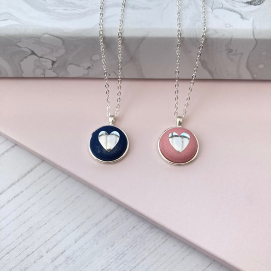 Kate Mini - Silver Heart Necklace & Various Colours