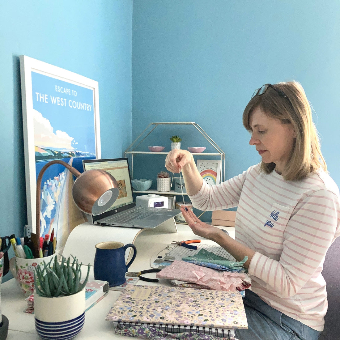 Mandy Meakins founder of Ellie Bea Jewellery at her desk