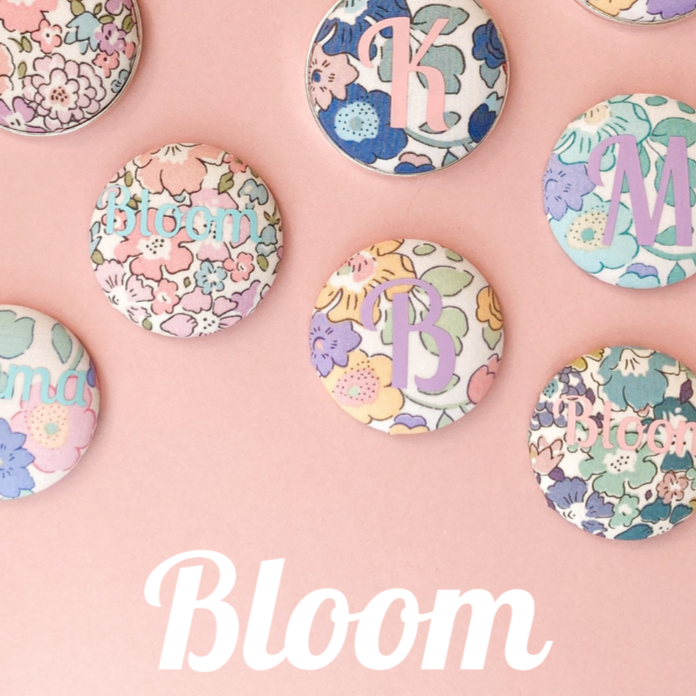 Bloom jewellery collection of floral fabric necklaces and keyrings