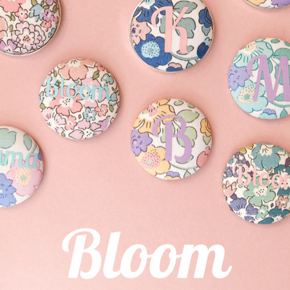 Bloom jewellery collection of floral fabric necklaces and keyrings