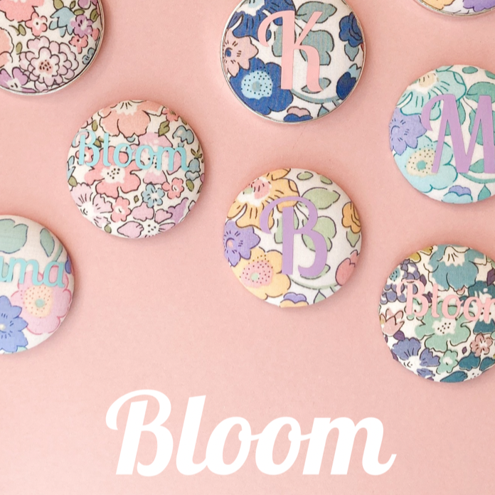 Bloom jewellery collection of floral fabric necklaces and keyrings