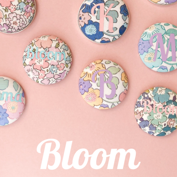 Bloom jewellery collection of floral fabric necklaces and keyrings