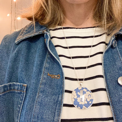 Lightning Necklace -  Blue & Silver Midi