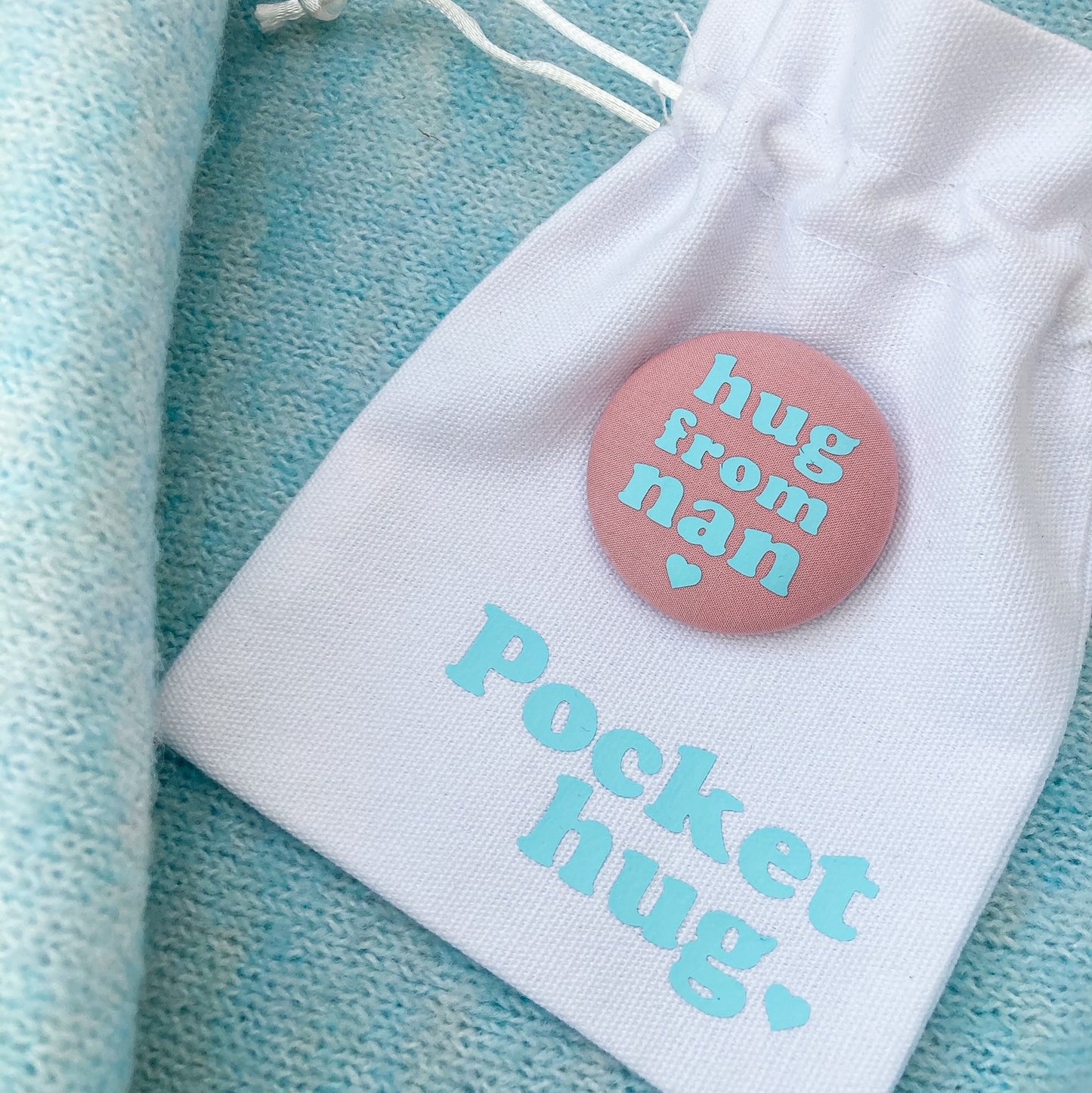 Hug from Nan Pin - Rose Blush & Turquoise with pouch