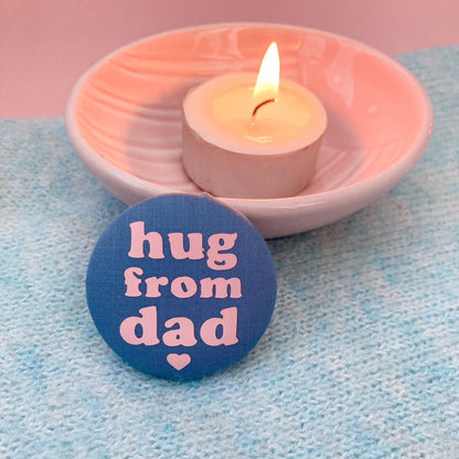 Hug from Dad Pin - Airforce Blue & Pink with pouch