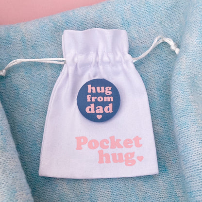 Hug from Dad Pin - Airforce Blue & Pink with pouch