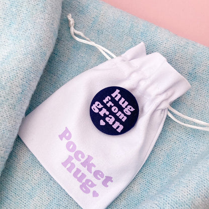 Hug from Gran Pin - Navy & Lilac with pouch