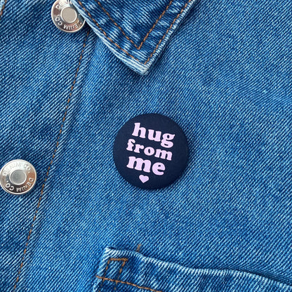 Hug from Me Pin - Navy & Lilac with pouch