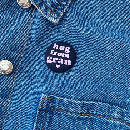 Hug from Gran Pin - Navy & Lilac with pouch