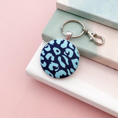 Pastel Brights Leopard Print Keyring -  Pink, Turquoise, Lilac