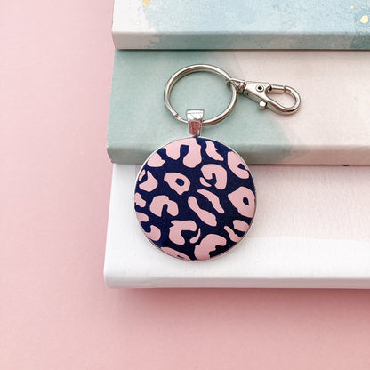 Pastel Brights Leopard Print Keyring -  Pink, Turquoise, Lilac