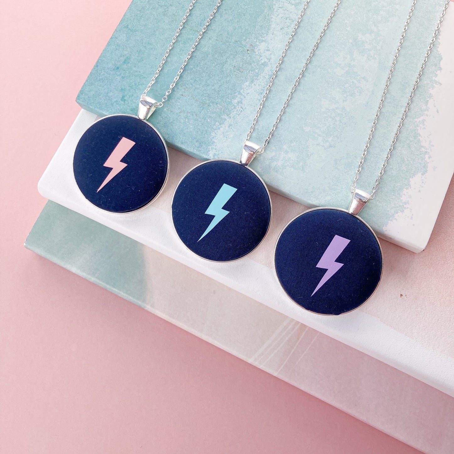 Pastel Brights Lightning Necklace - Pink, Turquoise or Lilac