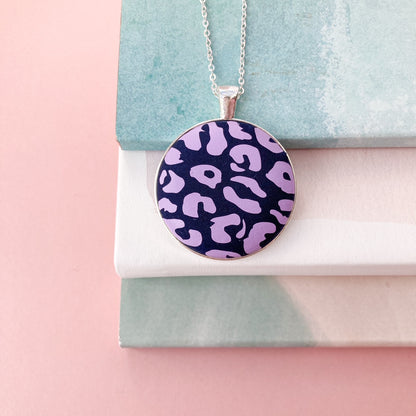 Pastel Brights Leopard Print Necklace - Pink, Turquoise or Lilac