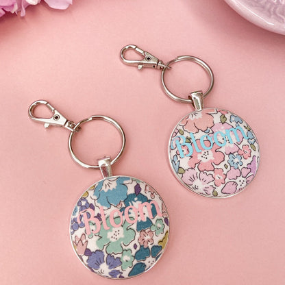 Bloom Floral Keyring - Rose Pink or Teal