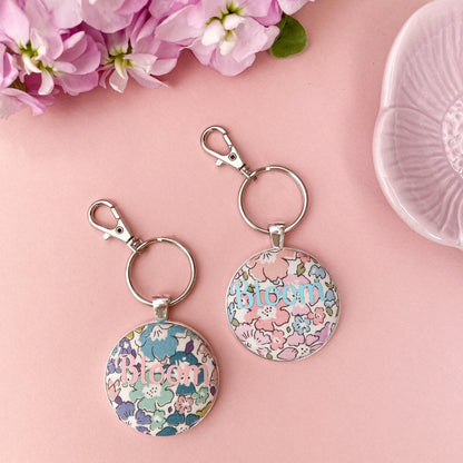 Bloom Floral Keyring - Rose Pink or Teal