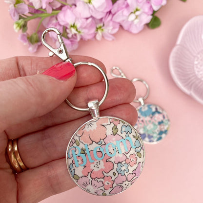 Bloom Floral Keyring - Rose Pink or Teal