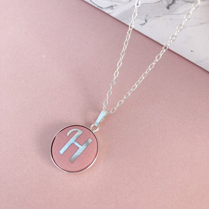 Personalised initial necklace in rose blush