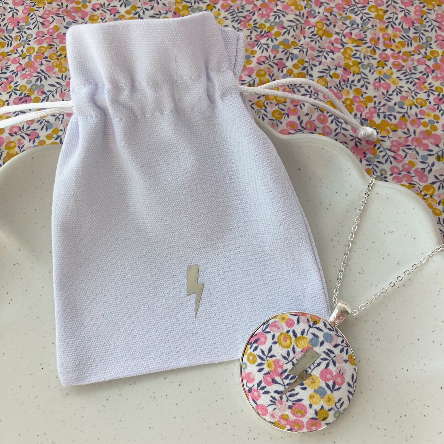 Lightning necklace and Lightning gift pouch