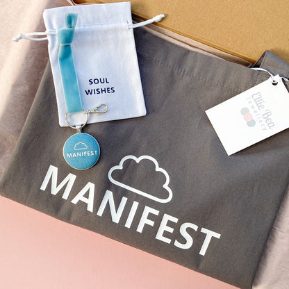 Manifest gift bundle with tote bag and keyring