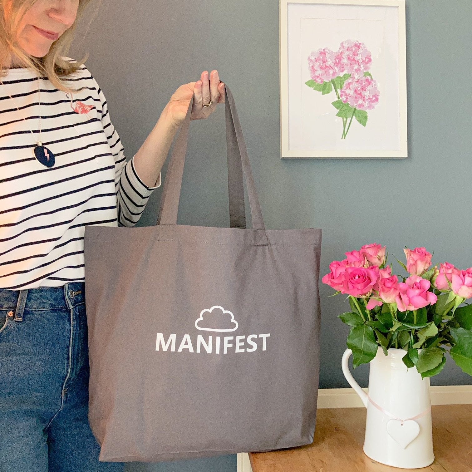 Manifest tote bag in grey