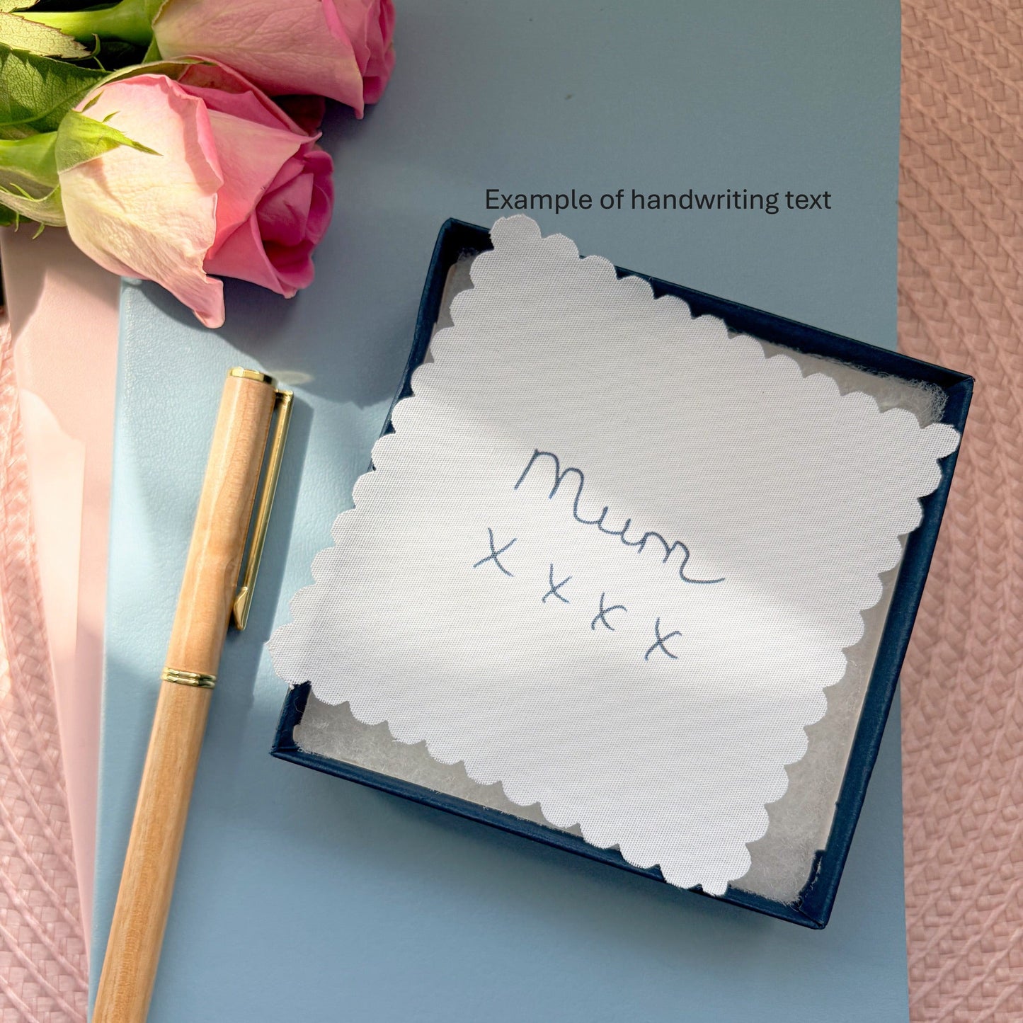 Mum fabric memory keepsake giftbox  with a fabric handwritten message