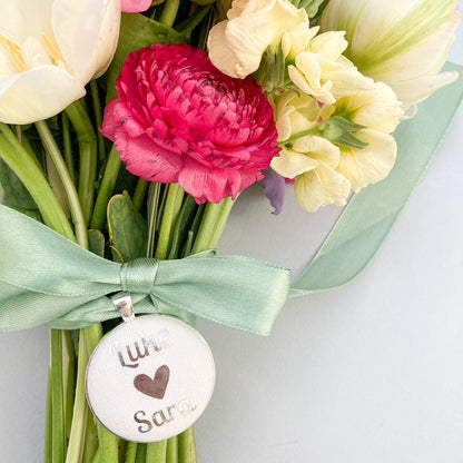 Bridal Bouquet Charm - Couple's Names