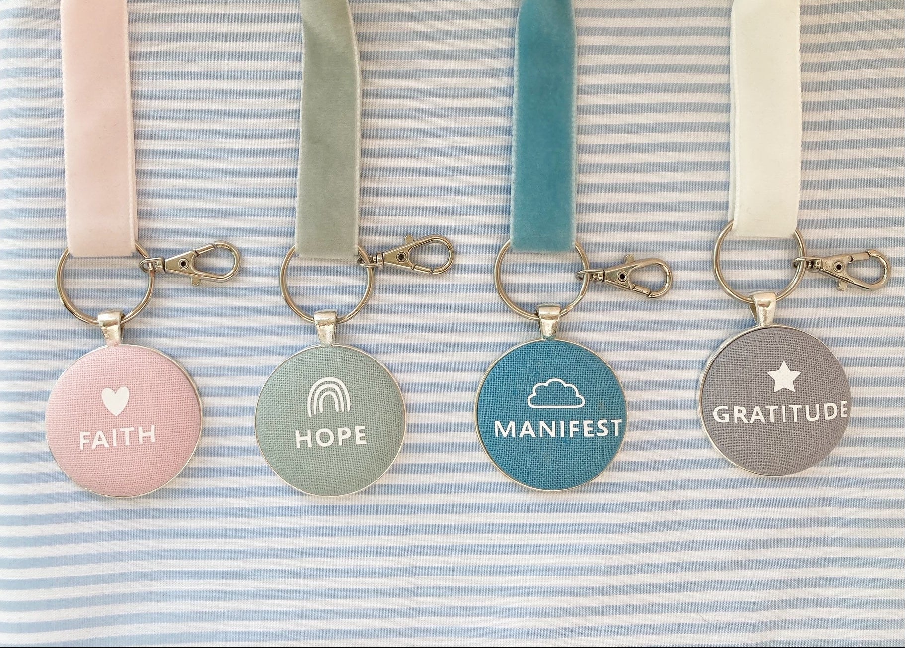 Word of the year key rings with inspirational words
