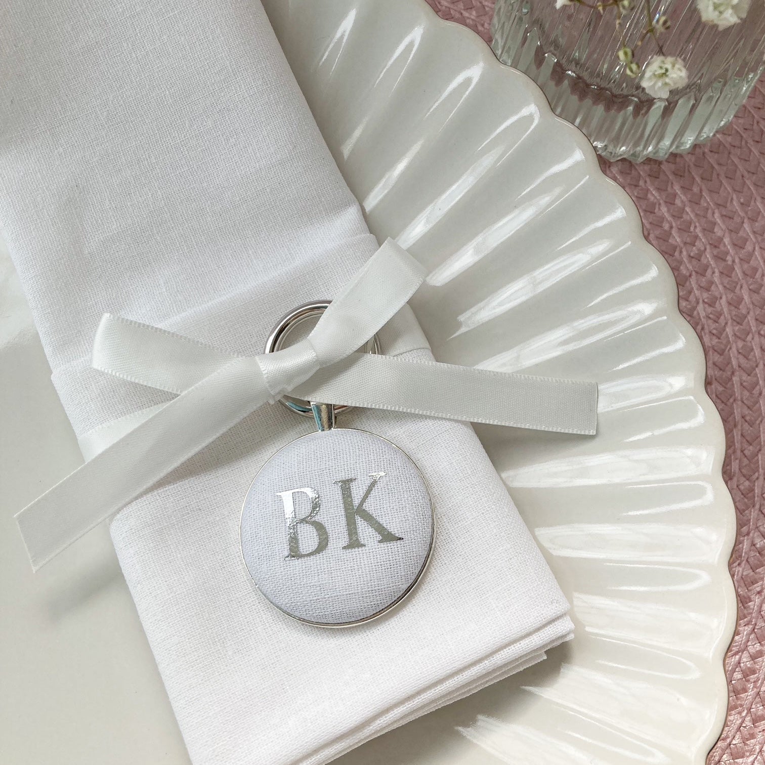 White wedding place setting - for colour option only