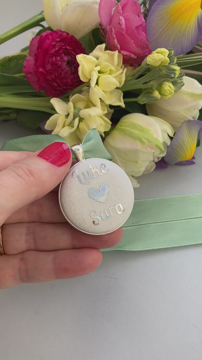 Bridal Bouquet Charm - Couple's Names