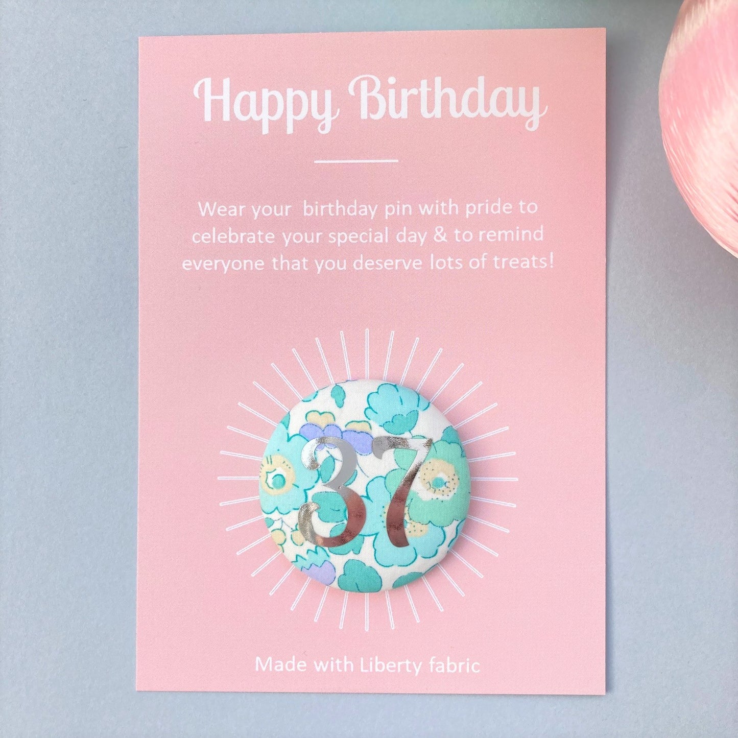 Happy Birthday Pin - Green Betsy Floral