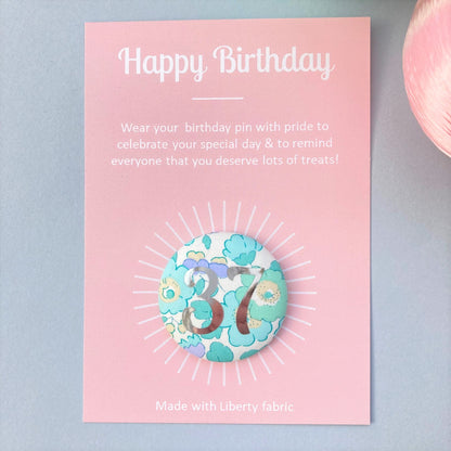 Happy Birthday Pin - Green Betsy Floral