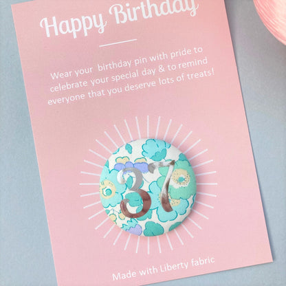 Happy Birthday Pin - Green Betsy Floral