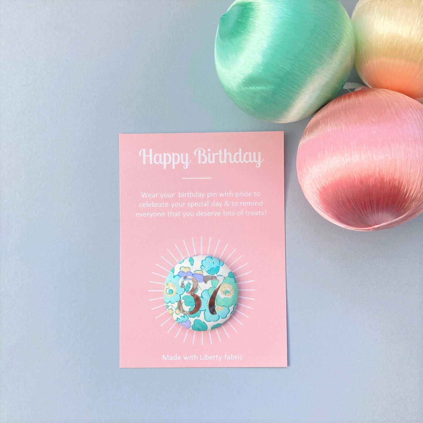 Happy Birthday Pin - Green Betsy Floral