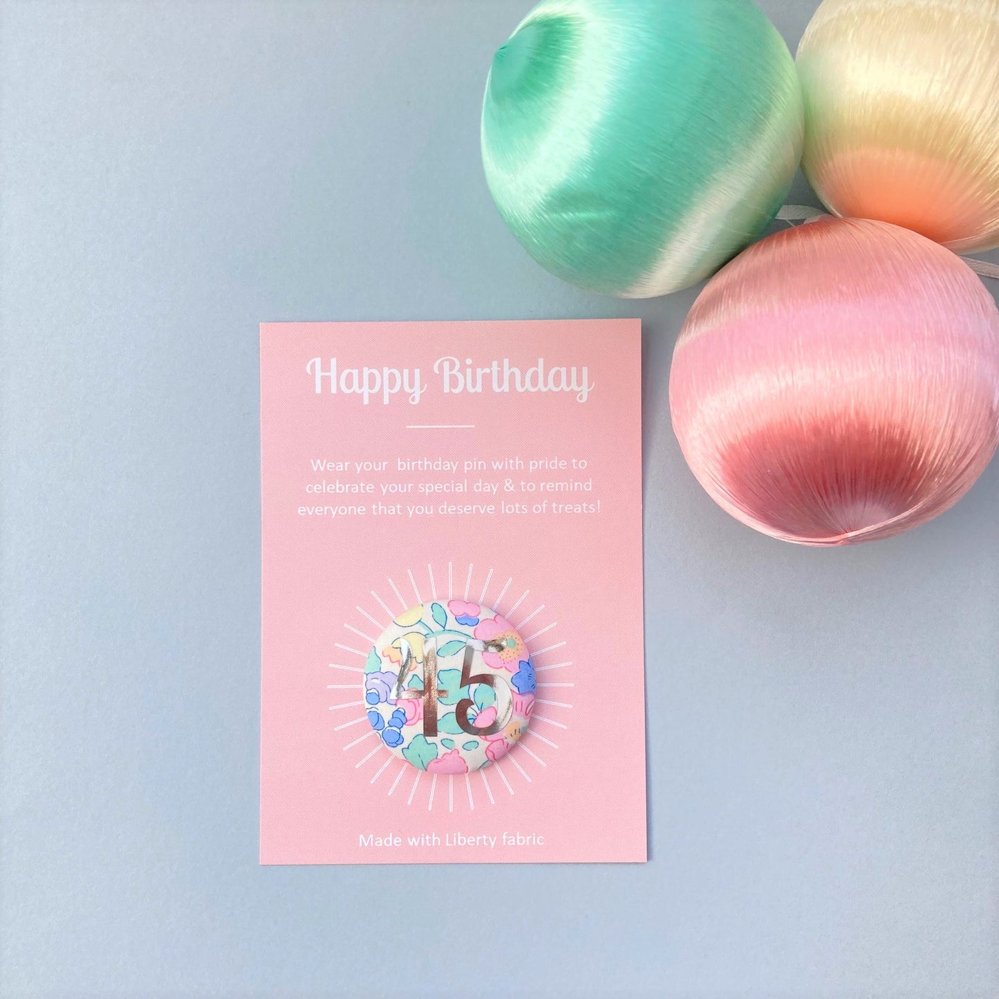 Happy Birthday Pin - Pink Betsy Floral