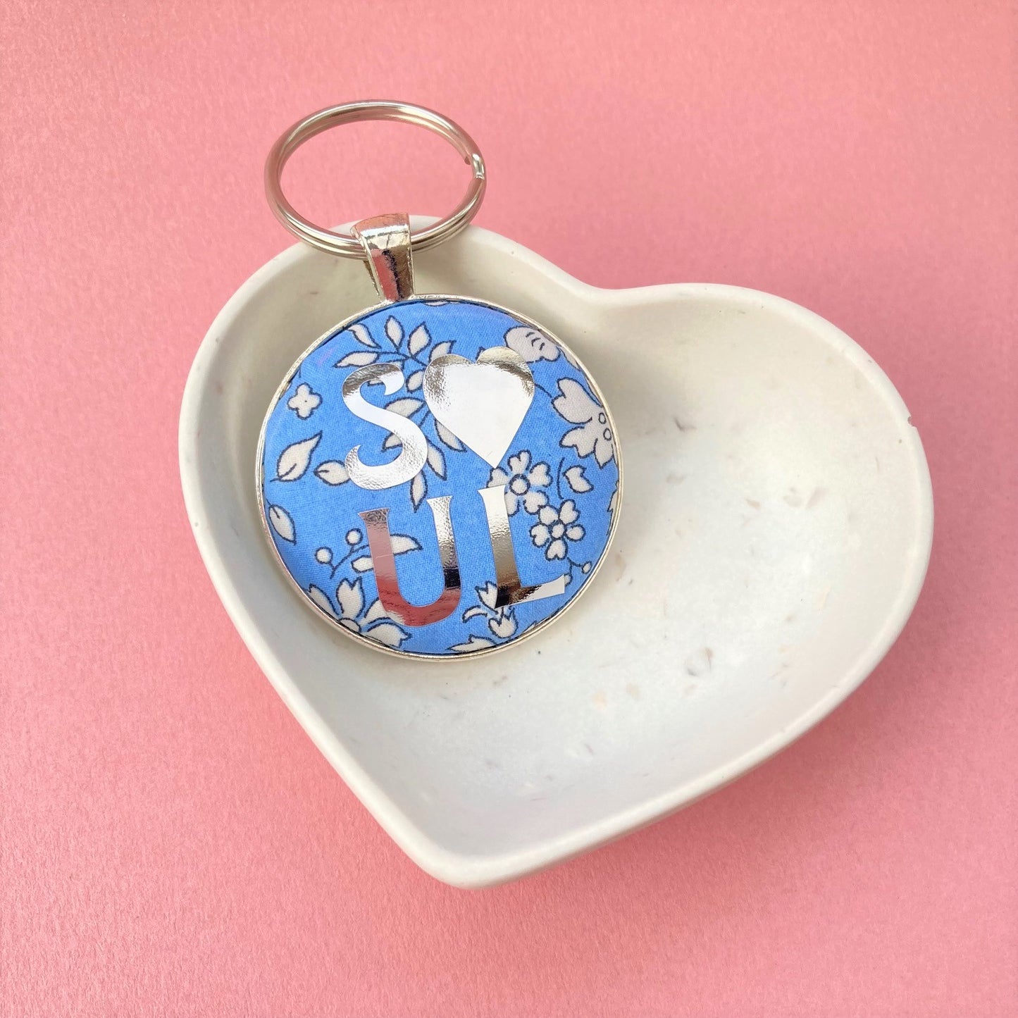 Soul Keyring - Silver & Liberty Cornflower Blue