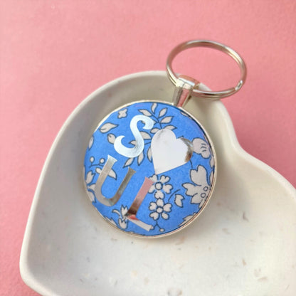 Soul Keyring - Silver & Liberty Cornflower Blue